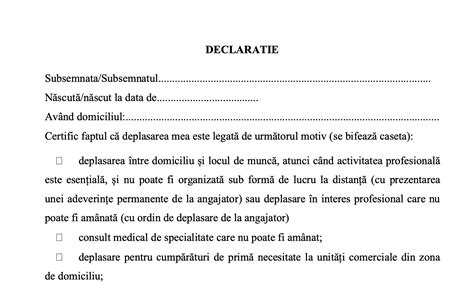 Noul Model Declara Ie De Proprie R Spundere Ie Ire Din Cas Poli Ie Update