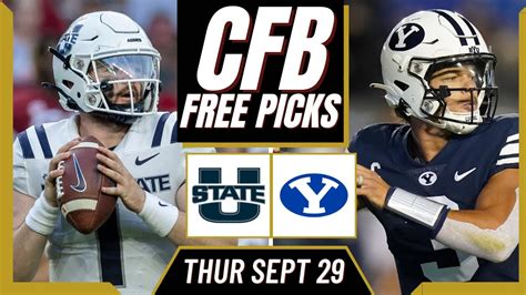 College Football Free Picks Utah State Vs Byu Prediction Ncaaf Picks Week 5 Youtube