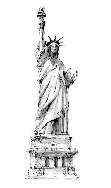 Statue Of Liberty Pencil Drawing