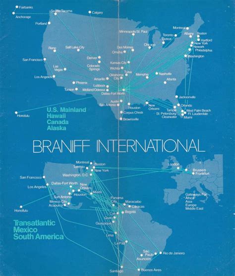 Braniff International Timetables And Route Maps The Airchive