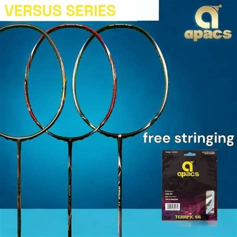 APACS VERSUS SERIES 70 77 INSTALL STRING BADMINTON ORIGINAL RACKET Free