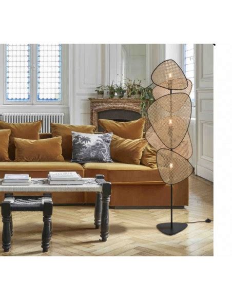 Lampadaire Screen En Cannage Market Set