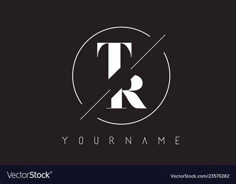 Tr letter logo with cutted and intersected design Vector Image