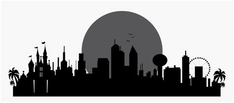 Transparent Gotham City Silhouette Png - Silhouette Orlando Florida Skyline, Png Download - kindpng