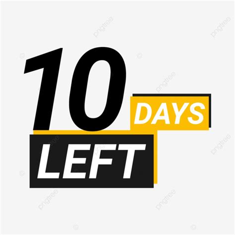 10 Days Left Countdown Discounts Vector 10 Days Left Countdown