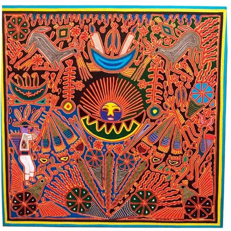 Huichol Yarn Painting Authentic Mexican Wall Art Wixarika