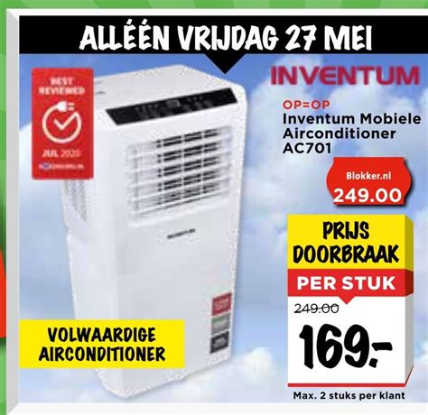 Inventum Mobiele Airconditioner Ac Aanbieding Bij Vomar