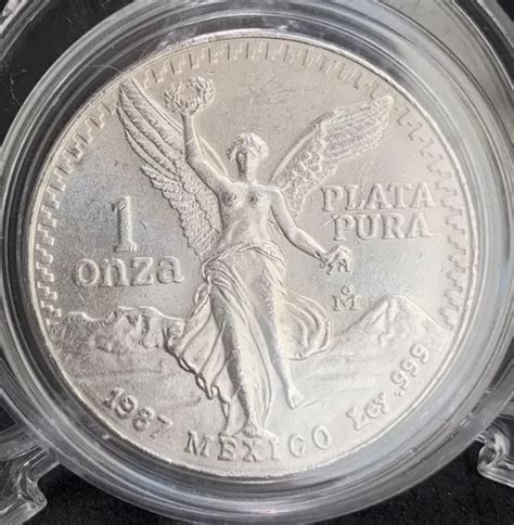 Onza Plata Pura Libertad 1987 Fecha Clave Brillo Original Envío gratis