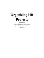 Week 3 Assignment 2 Version 2 Docx Organizing HR Projects Shannon