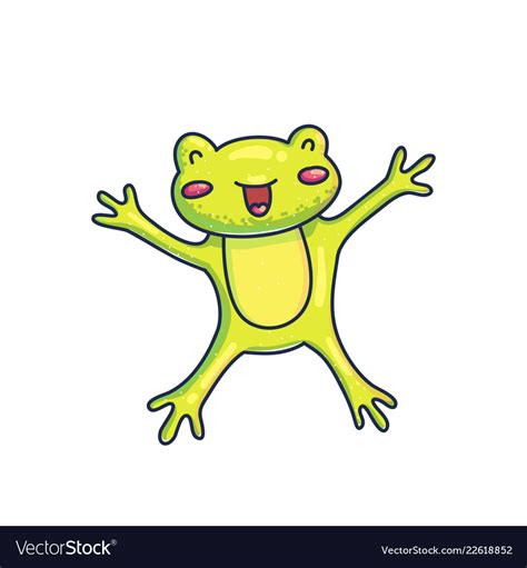 Charming Cartoon Happy Frog Royalty Free Vector Image