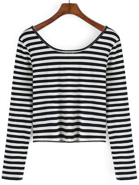 Long Sleeve Striped T Shirtfor Women Romwe