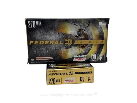 Federal Premium Centerfire Rifle 270 Winchester 130 Grain Barnes Triple Shock X Bullet Tsx