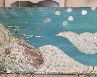 Painting On Old Recycle Wood Fence This Queen Of The Sea Is Looking For