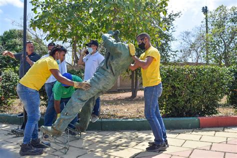 Alcaldía desmontó escultura de Abel Leal y Escuela Taller asumirá