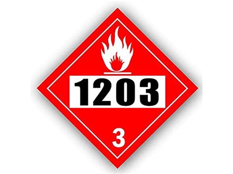 1203 Placard DOT Hazardous Chemical