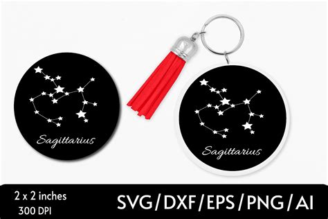 Sagittarius Zodiac Star Keychain Svg Graphic By Rizu Designs Creative