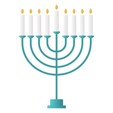 Menorah Hanukkah Flat Design Transparent PNG SVG Vector File