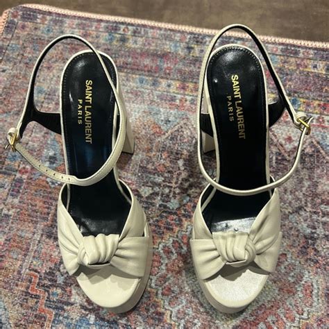 Yves Saint Laurent Shoes Ysl Bianca Knotted Leather Platform