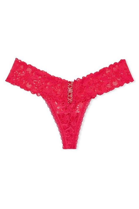 Buy Victorias Secret Wild Strawberry Pink Lace Thong Panty From The Next Uk Online Shop Lace