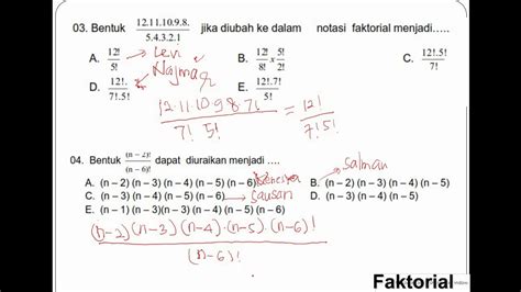Latihan Soal Faktorial Youtube