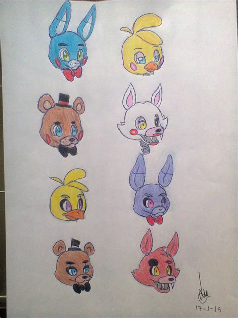 Fnaf Heads By Ladyluckylu On Deviantart