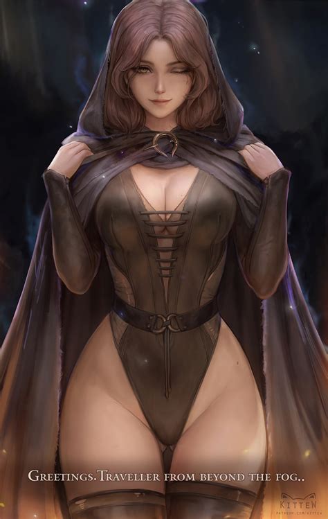 Rule 34 1girls Brown Hair Elden Ring Female Female Only Fromsoftware Highleg Kittew Looking At