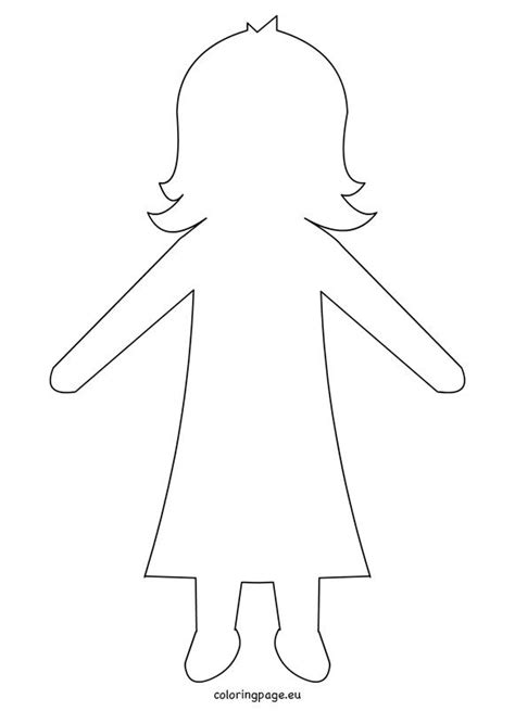 Printable Girl Paper Doll Template Paper Doll Template Free