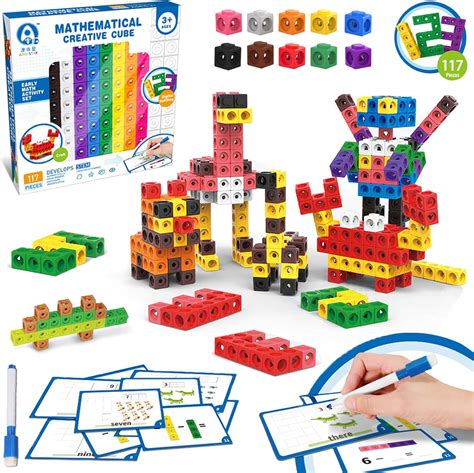 117 Pcs MathLink Cubes Numberblocks Kit Cubes Numberblocks Juguetes