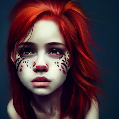 Red Hair Girl With White Tshirt Ai Art Gallery