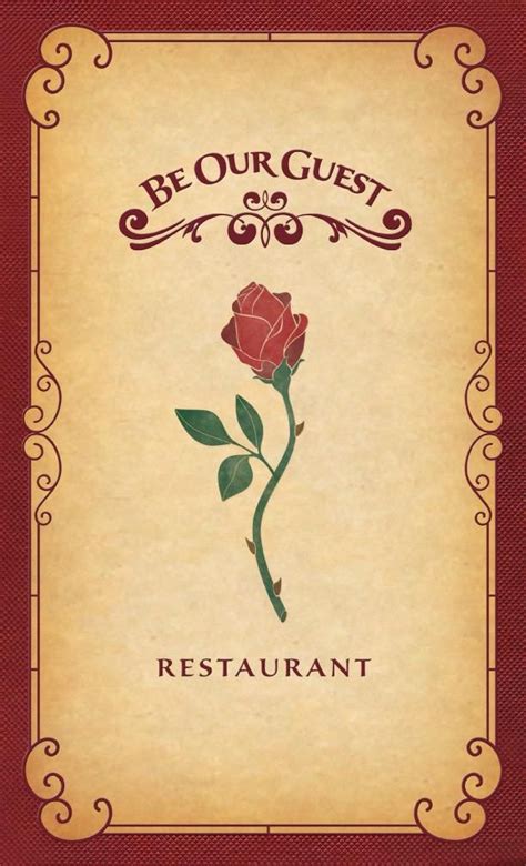 Be Our Guest Restaurant Dinner Menu Front Cover Disney World News