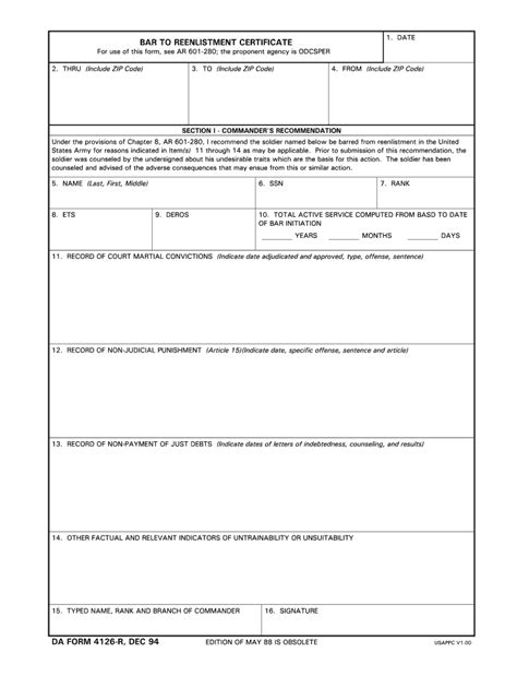 Da Form 4126 Fill Online Printable Fillable Blank Pdffiller