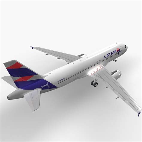 Airbus A320 LATAM Argentinien 3D Modell 159 3ds Max C4d Lwo Dwg