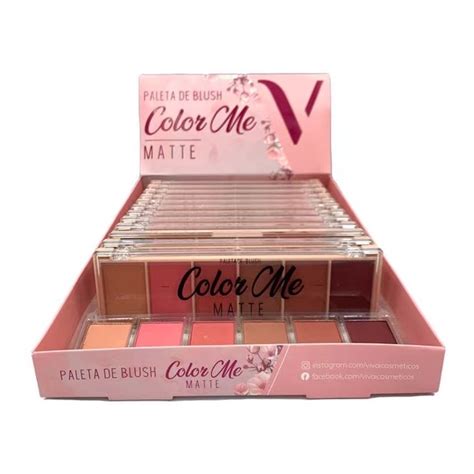 Box 12un Paleta De Blush Color Me 6 Cores Super Pigmentadas Vivai