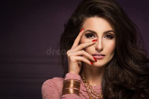 Sensual Beautiful Brunette Woman Posing Stock Photo Image Of Glamorous Beauty 127904910
