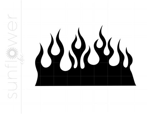 Flames Svg Flames Clipart Flames Silhouette Cut File For Cricut Flames