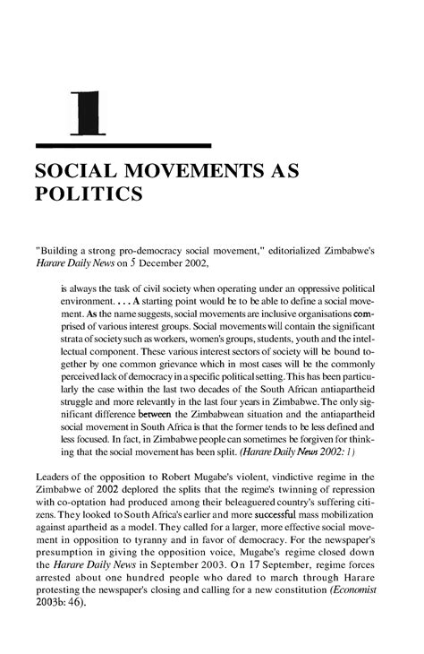 Charles Tilly Social Movements Intro SOCIAL MOVEMENTS AS POLITICS