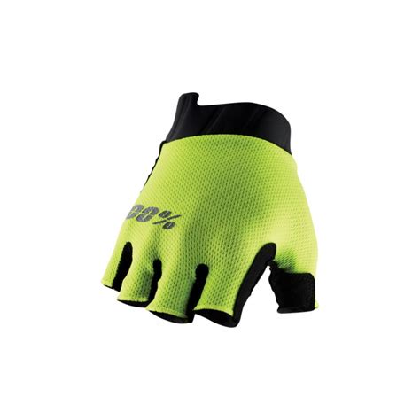 Велоперчатки 100% Exceeda Gel Short Finger Glove (Fluo Yellow, M, 2022 ...