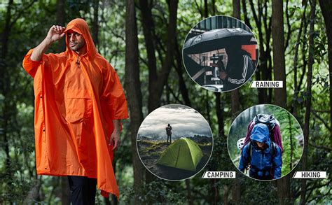 Multifunctional Mens Womens Rain Poncho Waterproof Outdoor