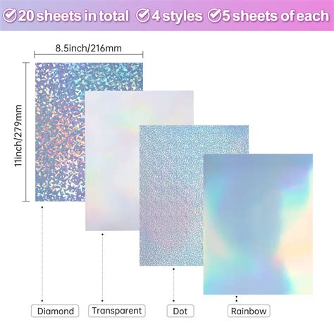 Snapklik.com : 20 Sheets Holographic Sticker Paper For Inkjet & Laser