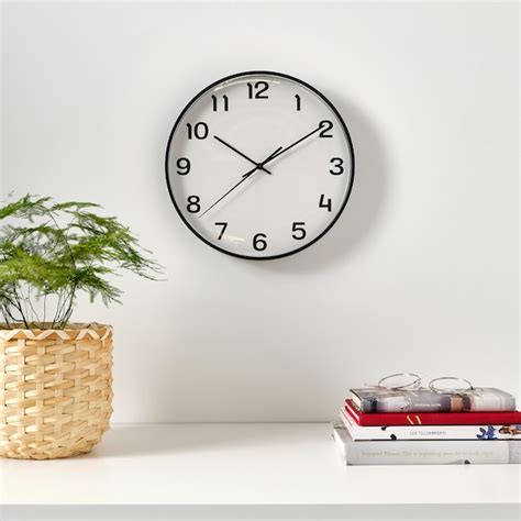 Pluttis Reloj De Pared Baja Tensiónnegro 28 Cm Ikea Mexico