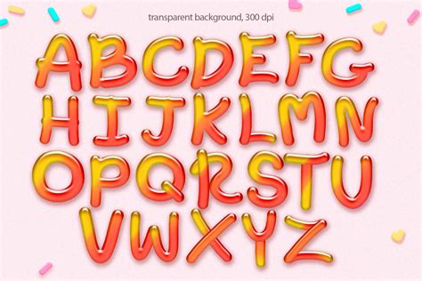 Candyland Letters Clipart Gummy Bear Alphabet Sweet and - Etsy