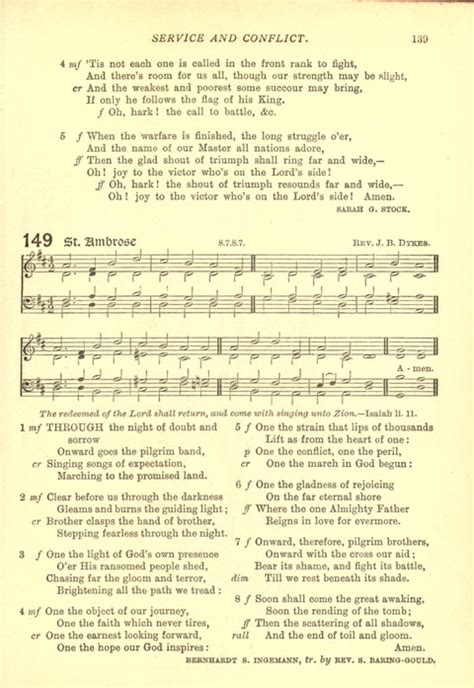 The Church Missionary Hymn Book 149 Through The Night Of Doubt And Sorrow