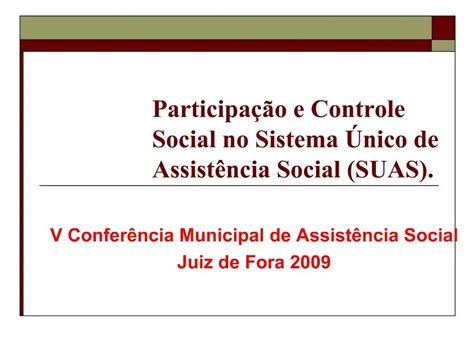 Ppt Participa O E Controle Social No Sistema Nico De Assist Ncia