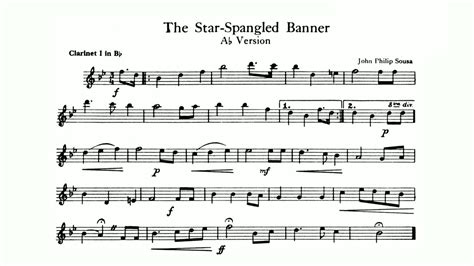 The Star Spangled Banner 1st B Flat Clarinet Youtube