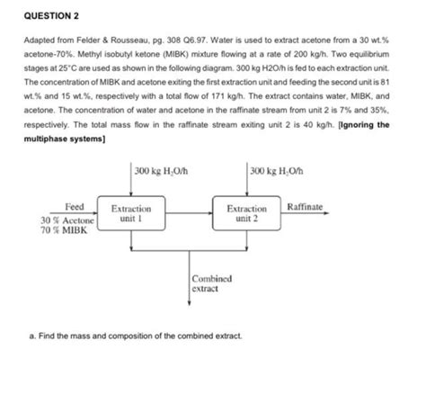 Solved QUESTION 2 Adapted From Felder Rousseau Pg 308 Chegg