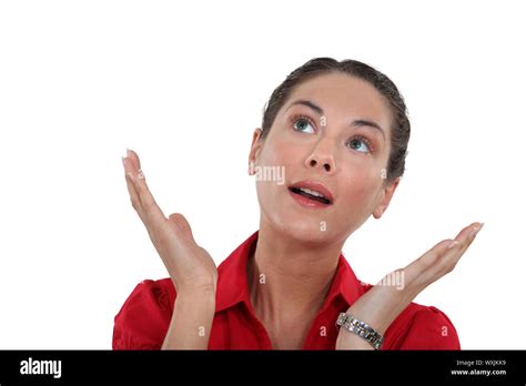 Shocked Brunette Woman Stock Photo Alamy
