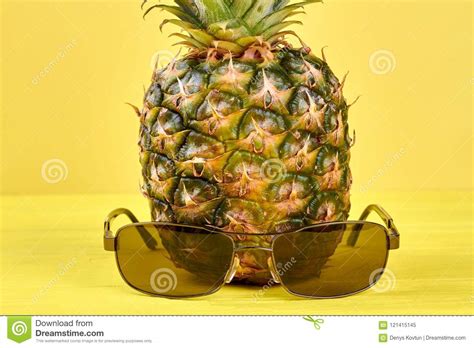 Exotic Pineapple Fruit And Sunglasses Stock Image Image Of Healthy Pineapple 121415145