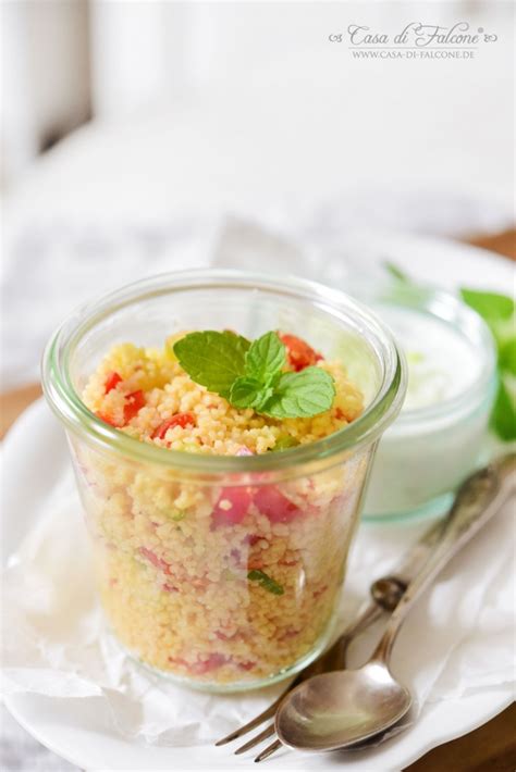 Couscous Salat Mit Minze Limetten Joghurt Rezept Casa Di Falcone