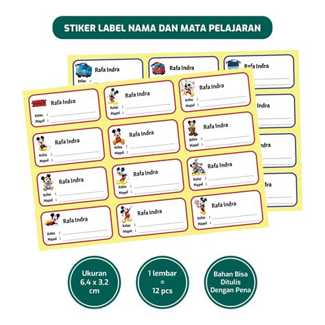 Jual STIKER LABEL NAMA MATA PELAJARAN SEKOLAH Shopee Indonesia