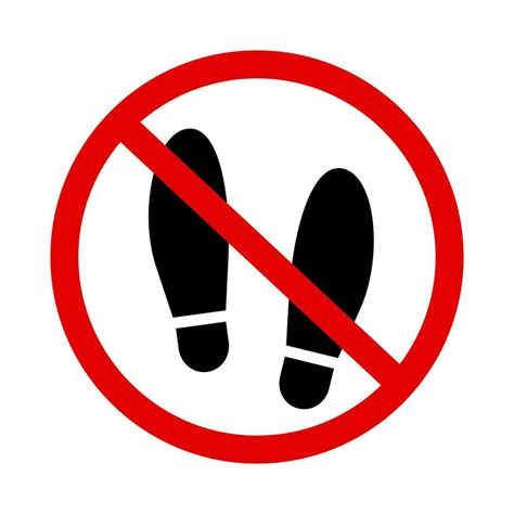 Shoe ban sign. Shoes Prohibited. Vector. 26530094 Vector Art at Vecteezy